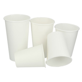 Vaso Cartón 12 Oz/385ml Blanco Ø9,0cm (50 Uds)