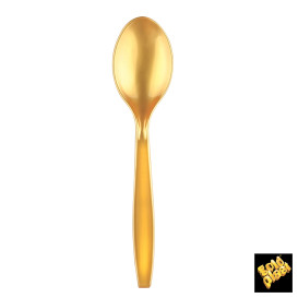 Cuchara de Plastico PS Oro 190mm (50 Uds)