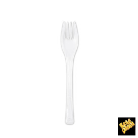 Tenedor de Plastico Fly Blanco 140mm (50 Uds)