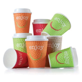 Vaso Cartón 16 Oz/495ml "Enjoy" Ø9,0cm (28 Uds)