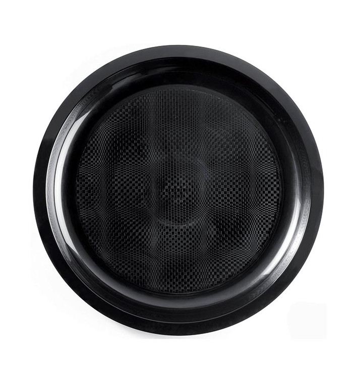 Plato de Plastico Negro Round PP Ø290mm (25 Uds)