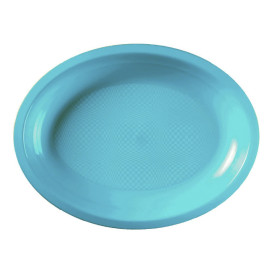 Bandeja Ovalada Turquesa Round PP 255x190mm (50 Uds)