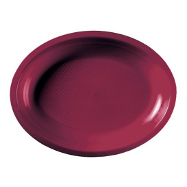 Bandeja Ovalada Burdeos Round PP 255x190mm (50 Uds)