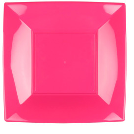 Plato de Plastico Llano Fucsia Nice PP 290mm (12 Uds)