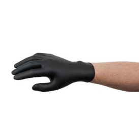 Guantes de Nitrilo Sin Talco Negro Talla S AQL 1.5 (100 Uds)