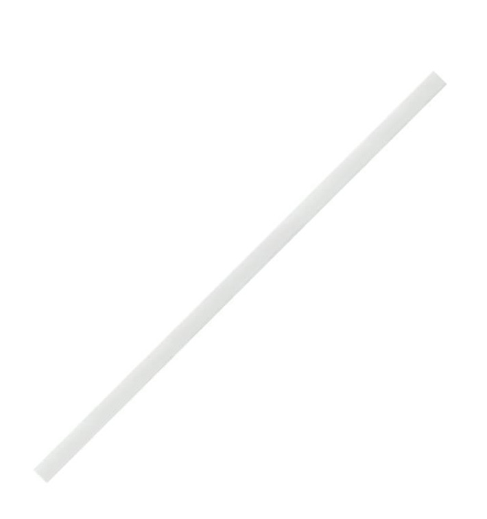 Pajita Recta de Papel Blanco Ø6mm 19,7cm (500 Uds)