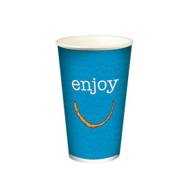 Vaso de Cartón para Bebidas Frías 12 Oz/360 ml Modelo "Enjoy" (100 Uds)