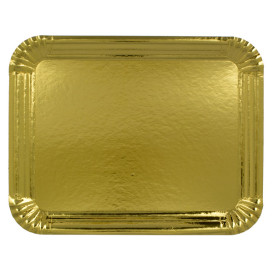 Bandeja de Cartón Rectangular Dorada 22x28cm (100 Uds)