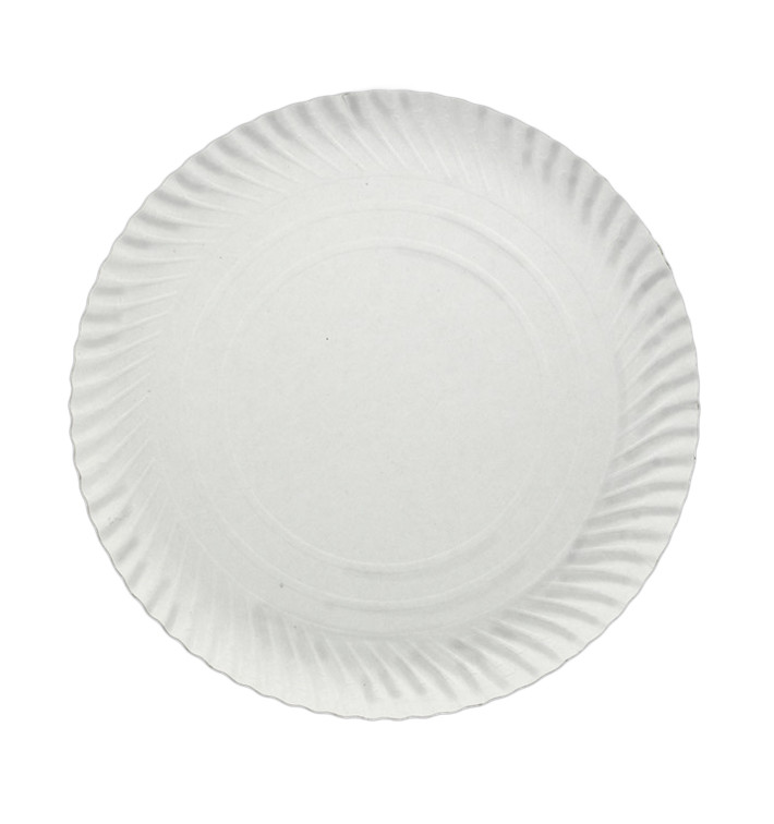 Plato de Carton Redondo Blanco 210mm (100 Uds)