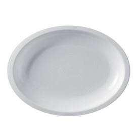 Bandeja Reutilizable PP Ovalada Round Blanca  31,5x22cm (25 Uds)