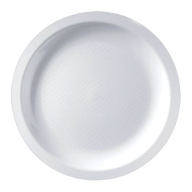 Plato Reutilizable PP Llano Blanco Round  Ø18,5cm (50 Uds)