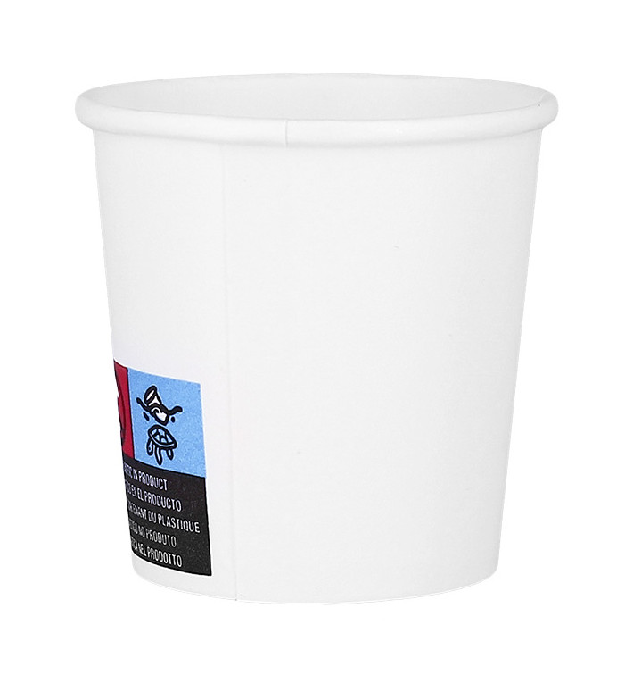 Vaso Cartón ECO 4 Oz/120ml Blanco Ø6,2cm (100 Uds)