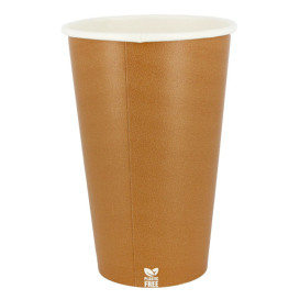 Vaso Cartón Plastic Free 16 Oz/480ml "Caramelo" Ø9cm (50 Uds)