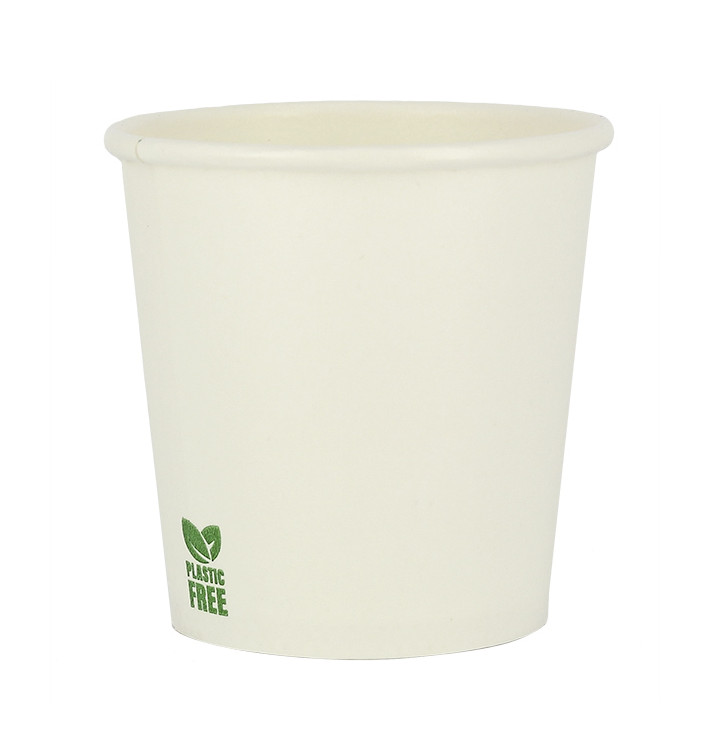 Vaso Cartón Plastic Free 4 Oz/120ml Blanco Ø6,2cm (100 Uds)