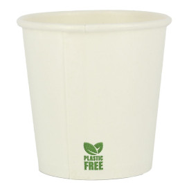 Vaso Cartón Plastic Free 4 Oz/120ml Blanco Ø6,2cm (100 Uds)