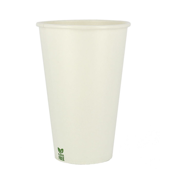 Vaso Cartón Plastic Free 12 Oz/360ml Blanco Ø8cm (50 Uds)