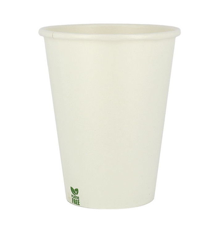 Vaso Cartón Plastic Free 14 Oz/420ml Blanco Ø9cm (50 Uds)