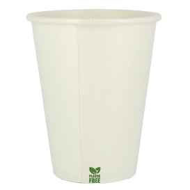 Vaso Cartón Plastic Free 14 Oz/420ml Blanco Ø9cm (50 Uds)