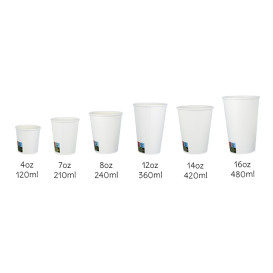 Vaso Cartón ECO 4 Oz/120ml Blanco Ø6,2cm (100 Uds)