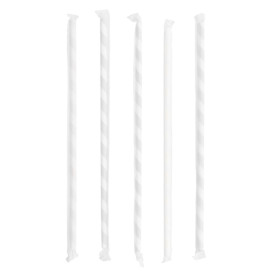 Pajita Flexible Papel Surtido Enfundada Ø6mm 23cm (250 Uds)