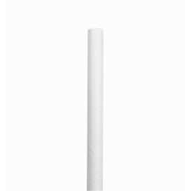 Pajita Recta de Papel Blanco Ø6mm 20cm (3.000 Uds)