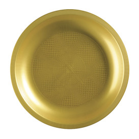 Plato Reutilizable PP Llano Oro Round  Ø22cm (25 Uds)