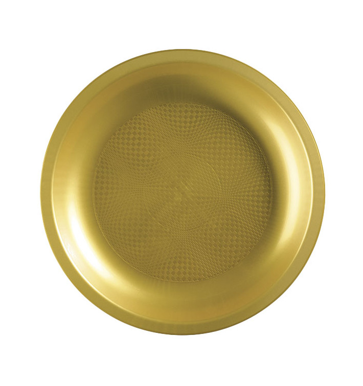 Plato Reutilizable PP Llano Oro Round  Ø22cm (25 Uds)