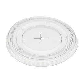 Tapa Plana con Cruz PET Transparente Ø8,5cm (50 Uds)