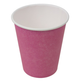 Vaso Cartón Plastic Free 9 Oz/250ml "Colores" Rosa Ø8,0cm (20 Uds)