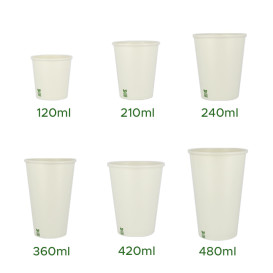 Vaso Cartón Plastic Free 7 Oz/210ml Blanco Ø7cm (50 Uds)