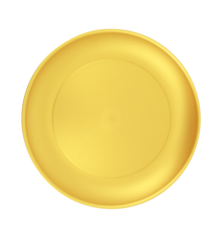 Plato Reutilizable Durable PP Mineral Oro Ø23,5cm (6 Uds)