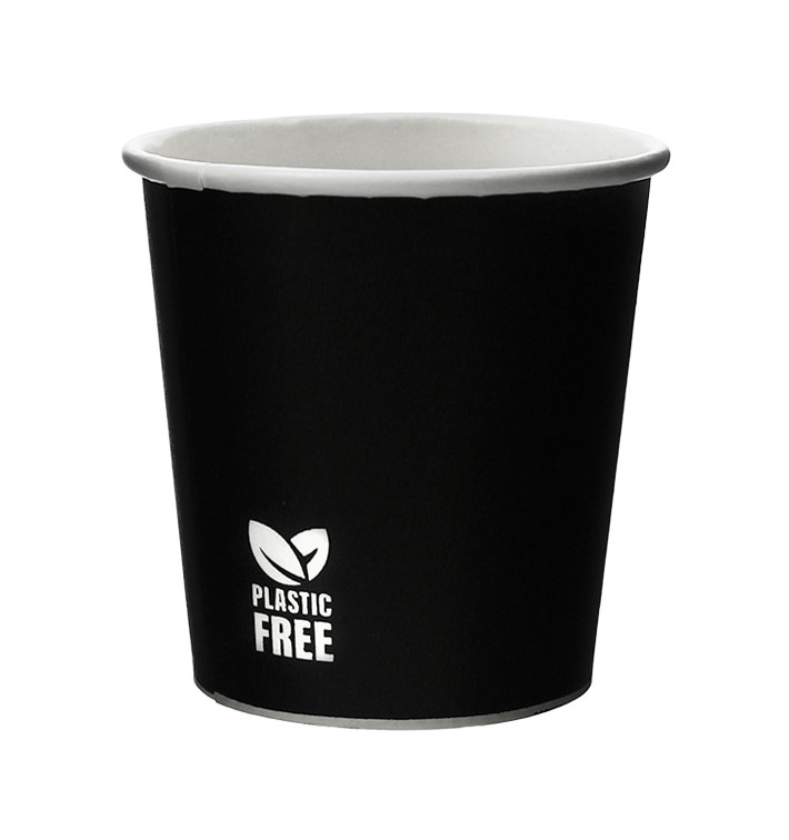 Vaso Cartón Plastic Free 4 Oz/120ml Negro Ø6,2cm (100 Uds)