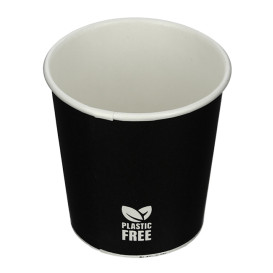 Vaso Cartón Plastic Free 4 Oz/120ml Negro Ø6,2cm (100 Uds)