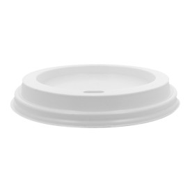 Tapa Travel con Agujero PS para Vaso Cartón Blanca Ø9,0cm (100 Uds)