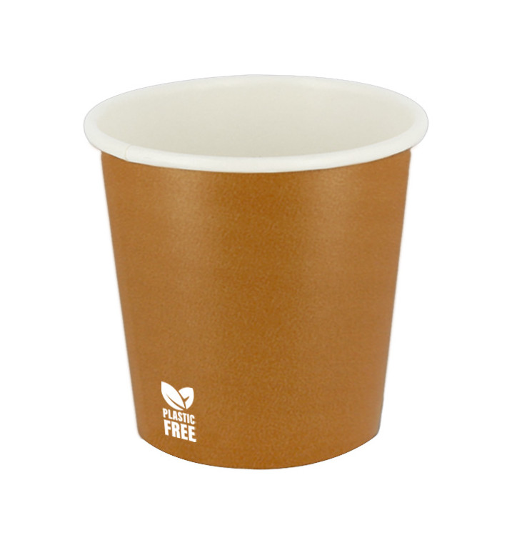 Vaso Cartón Plastic Free 4 Oz/120ml "Caramelo" Ø6,2cm (100 Uds)