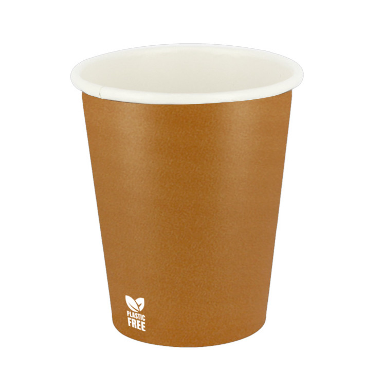 Vaso Cartón Plastic Free 7 Oz/210ml "Caramelo" Ø7cm (50 Uds)