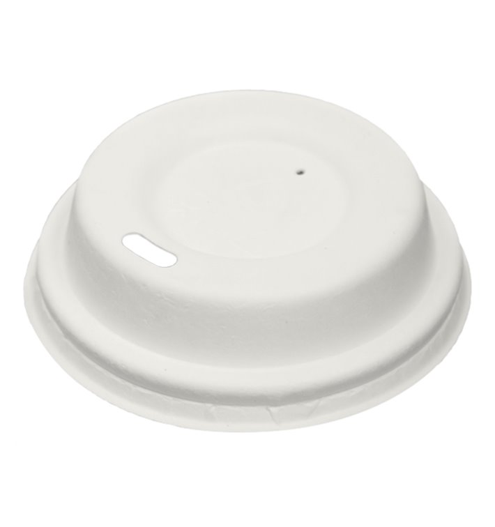 Tapa Travel con Agujero Fibra Moldeada Blanca Ø6,2cm (50 Uds)