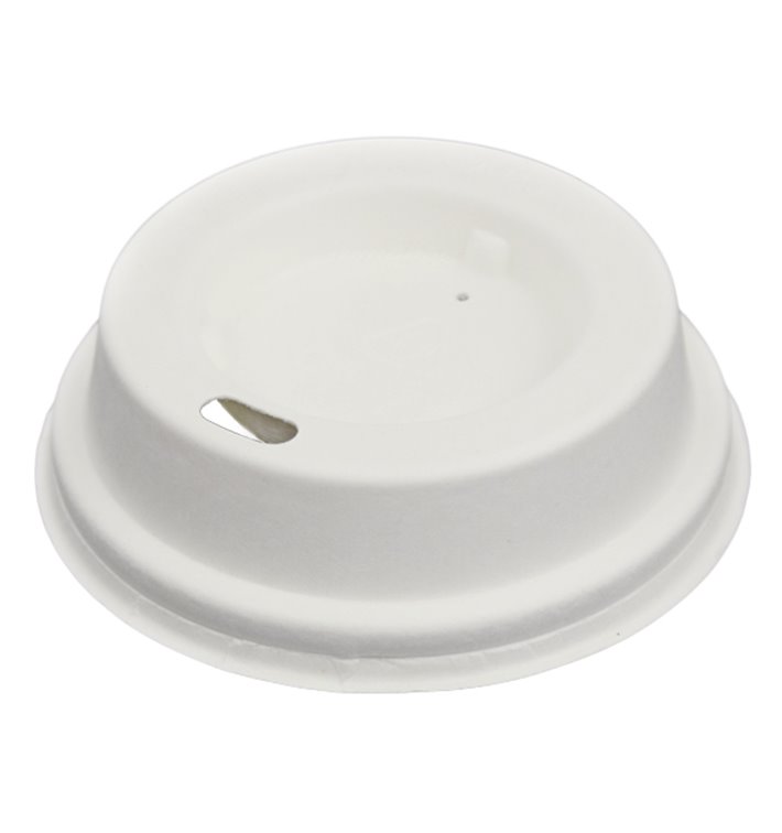 Tapa Travel con Agujero Fibra Moldeada Blanca Ø7,0cm (60 Uds)