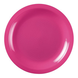 Plato Reutilizable PP Llano Fucsia Round  Ø22cm (50 Uds)