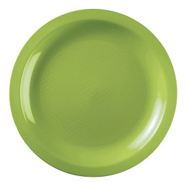 Plato Reutilizable PP Llano Verde Lima Round Ø22cm (25 Uds)