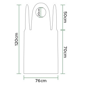 Delantal Polietileno G80 76x120cm Blanco (100 Uds)