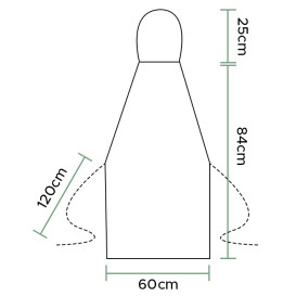 Delantal TST PP Plastificado 60x84cm Blanco (10 Uds)