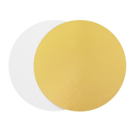 Disco de Cartón Oro y Blanco 240 mm (100 Uds)