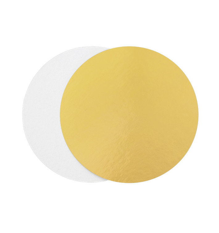 Disco de Cartón Oro y Blanco 280 mm (100 Uds)