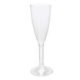 Copa de Plástico Reutilizable 2P Transparente para Cava 120ml (20 Uds)