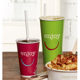 Vaso Cartón 22Oz/680ml "Enjoy" Ø9,0cm (50 Uds)