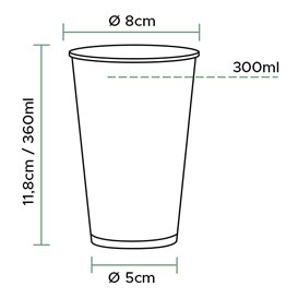 Vaso Cartón 12Oz/360ml "Enjoy" Ø8,0cm (100 Uds)