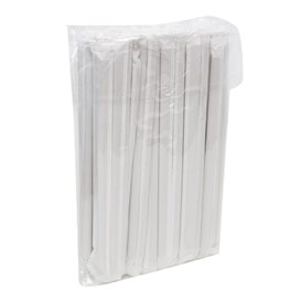 Pajita Recta Papel Kraft Enfundada Ø8mm 24cm (100 Uds)